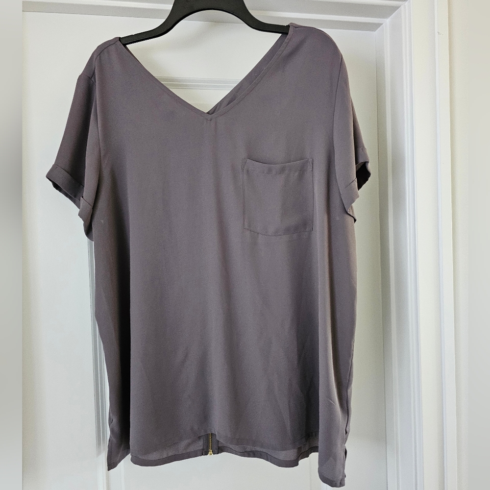 Maurices Steel Gray Zipper Top